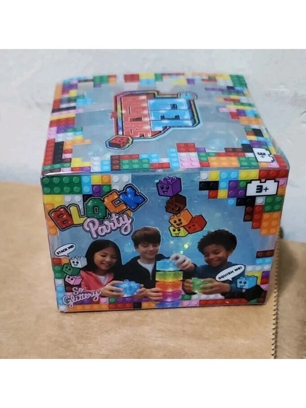 Gel Blocks Block Party So Glittery Stack Me Squish Me Fidget Toy New Blue Tiktok